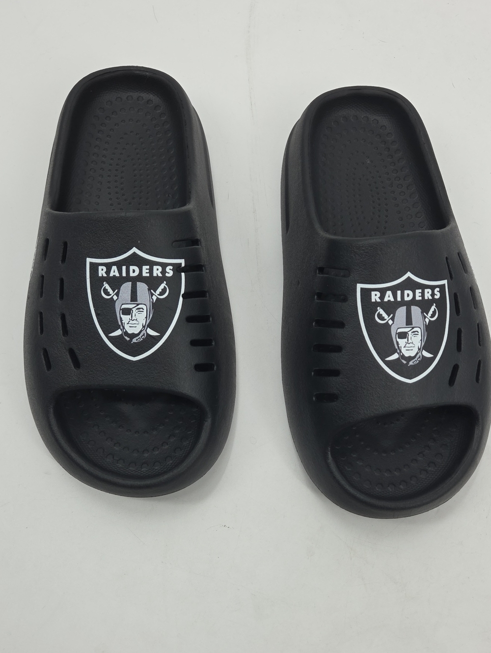Las Vegas Raiders Chunky Logo Slide Sandals - Black Size Small 7-8